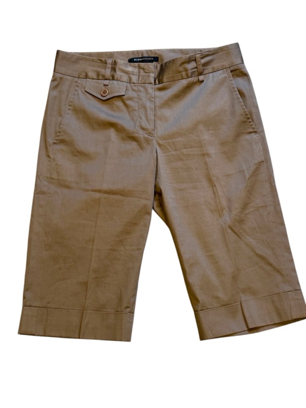 BCBG MAXAZRIA Women's Dark Tan Tailored Bermuda Shorts Size 2